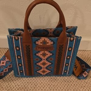 Wrangler Blue and Brown Women's Bag